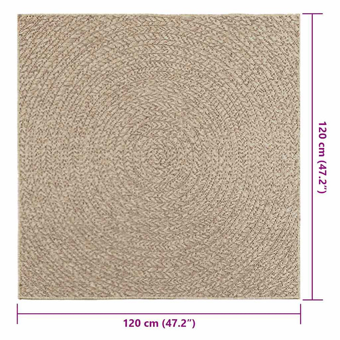 vidaXL Tappeto ZIZUR Beige 120x120 cm Aspetto Iuta Interni ed Esterni