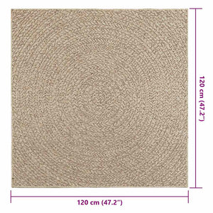 Tappeto ZIZUR Beige 120x120 cm Aspetto Iuta Interni ed Esterni 4010406