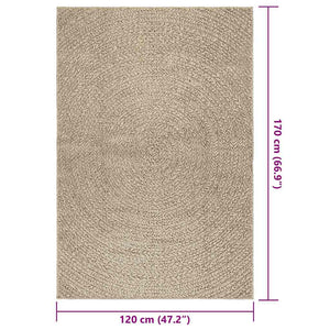 vidaXL Tappeto ZIZUR Beige 120x170 cm Aspetto Iuta Interni ed Esterni