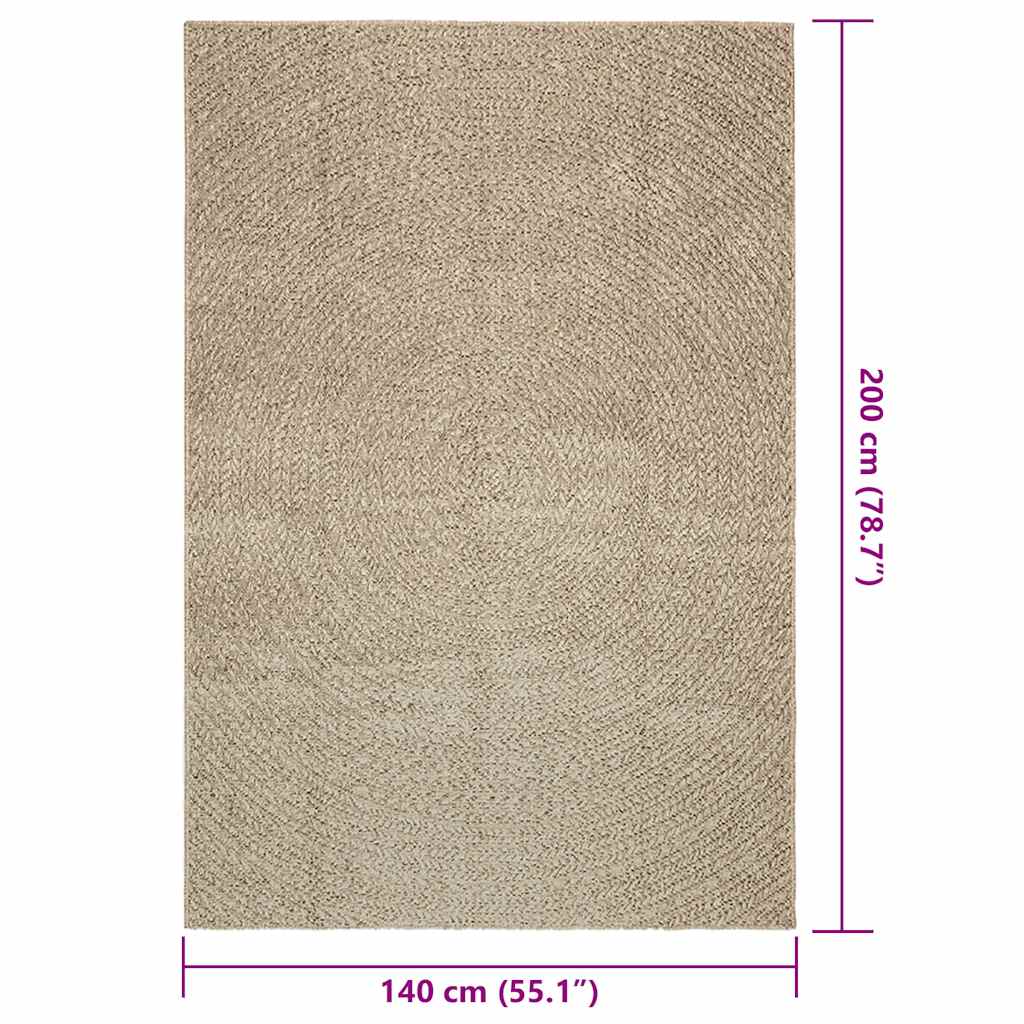 Tappeto ZIZUR Beige 140x200 cm Aspetto Iuta Interni ed Esterni 4010408