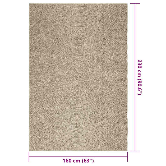 Tappeto ZIZUR Beige 160x230 cm Aspetto Iuta Interni ed Esterni 4010409