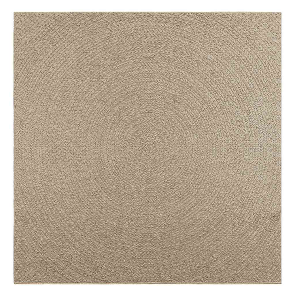 Tappeto ZIZUR Beige 200x200 cm Aspetto Iuta Interni ed Esterni 4010410