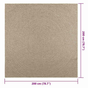 vidaXL Tappeto ZIZUR Beige 200x200 cm Aspetto Iuta Interni ed Esterni