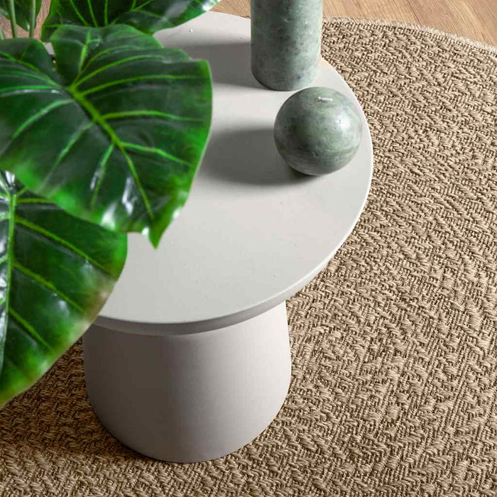 Tappeto ZIZUR Beige Ø 90 cm Aspetto Iuta per Interni ed Esterni 4010414