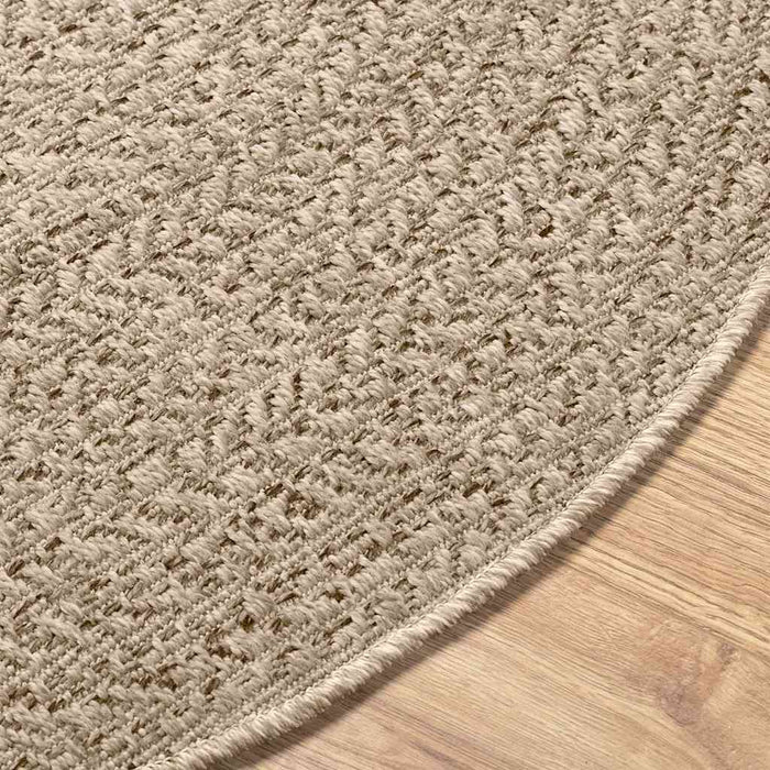Tappeto ZIZUR Beige Ø 90 cm Aspetto Iuta per Interni ed Esterni 4010414