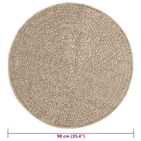 Tappeto ZIZUR Beige Ø 90 cm Aspetto Iuta per Interni ed Esterni 4010414