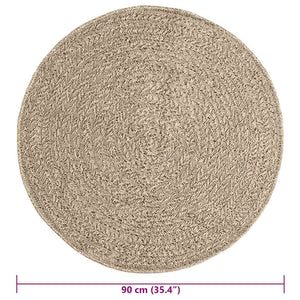 Tappeto ZIZUR Beige Ø 90 cm Aspetto Iuta per Interni ed Esterni 4010414