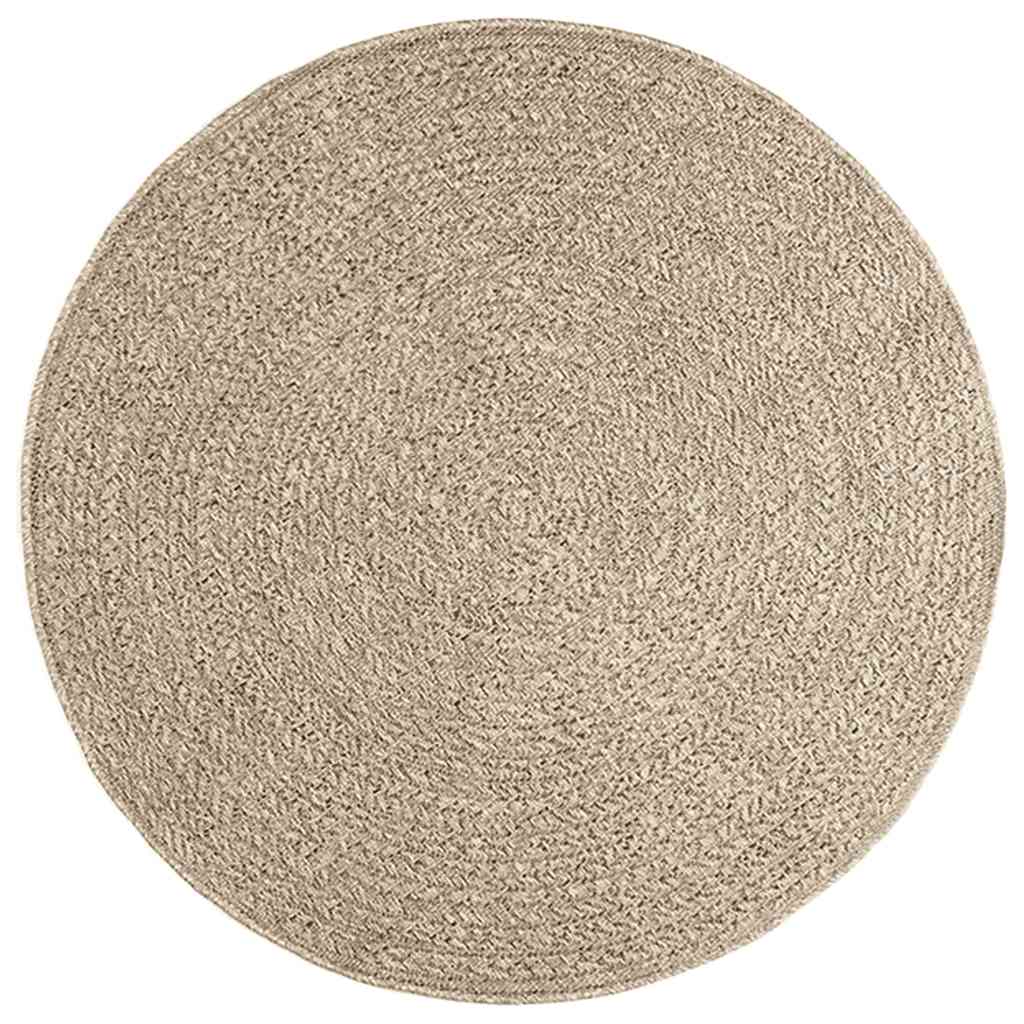 vidaXL Tappeto ZIZUR Beige Ø 120cm Aspetto Iuta per Interni ed Esterni