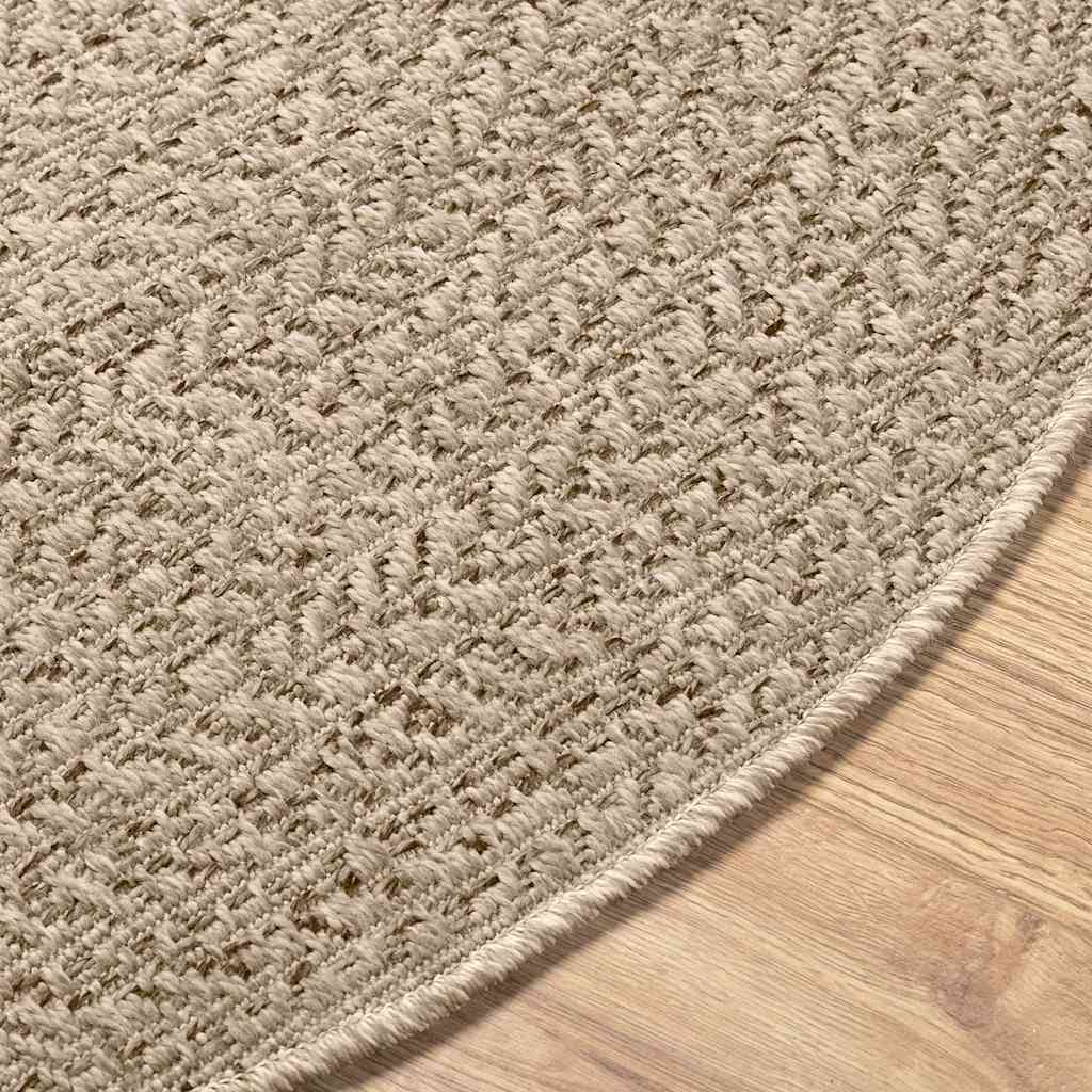 vidaXL Tappeto ZIZUR Beige Ø 120cm Aspetto Iuta per Interni ed Esterni