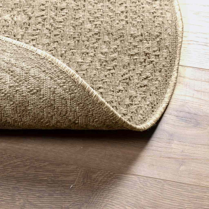 Tappeto ZIZUR Beige Ø 120cm Aspetto Iuta per Interni ed Esterni 4010415