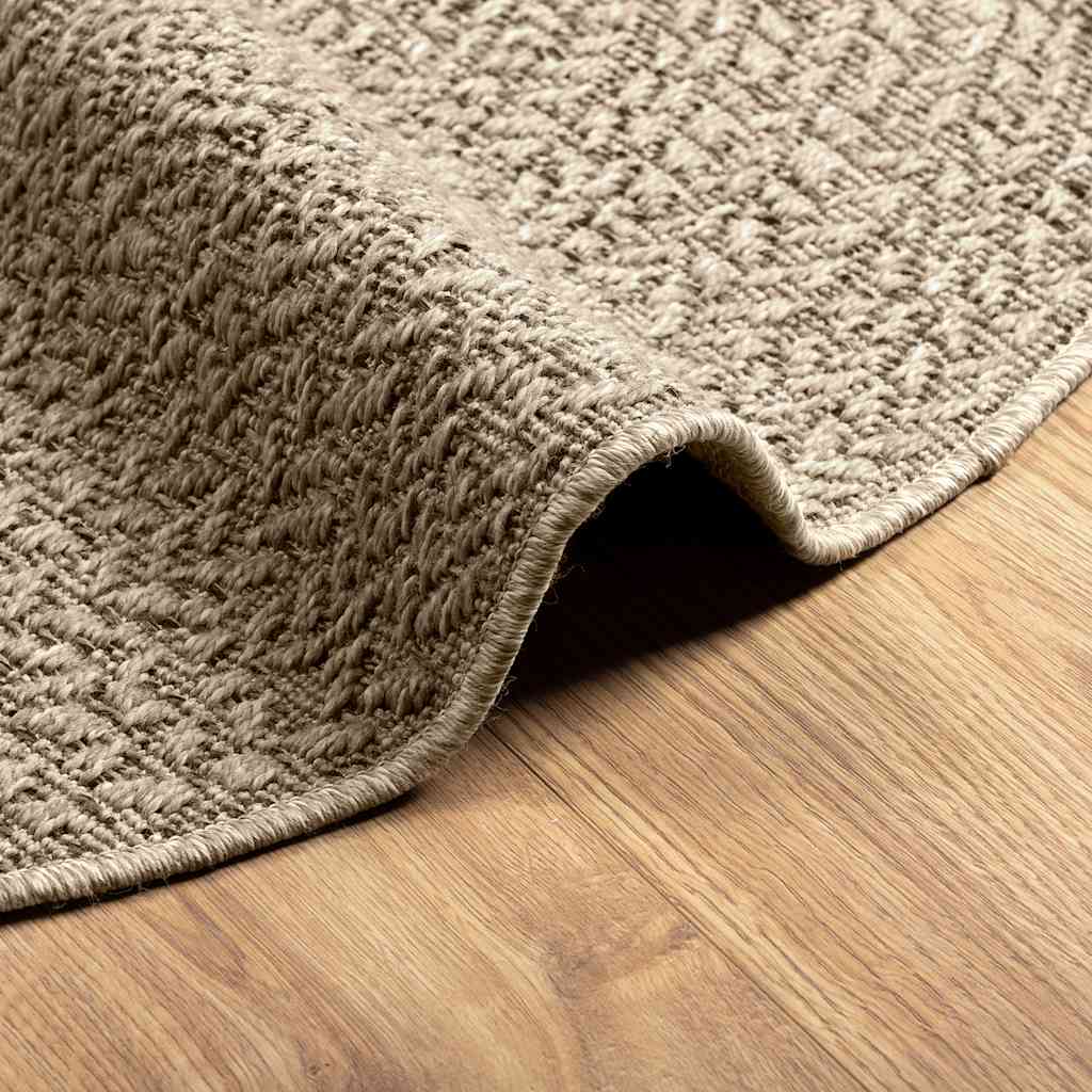 vidaXL Tappeto ZIZUR Beige Ø 120cm Aspetto Iuta per Interni ed Esterni