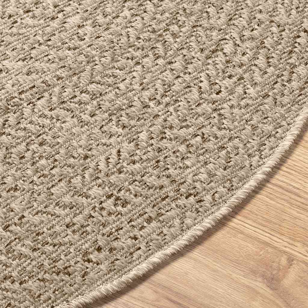 vidaXL Tappeto ZIZUR Beige Ø 160cm Aspetto Iuta per Interni ed Esterni