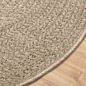 Tappeto ZIZUR Beige Ø 160cm Aspetto Iuta per Interni ed Esterni 4010416