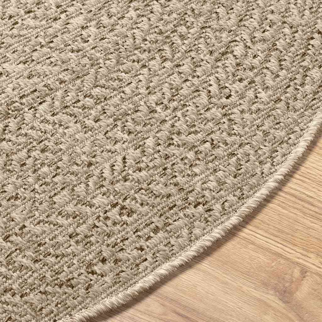 Tappeto ZIZUR Beige Ø 200cm Aspetto Iuta per Interni ed Esterni 4010417