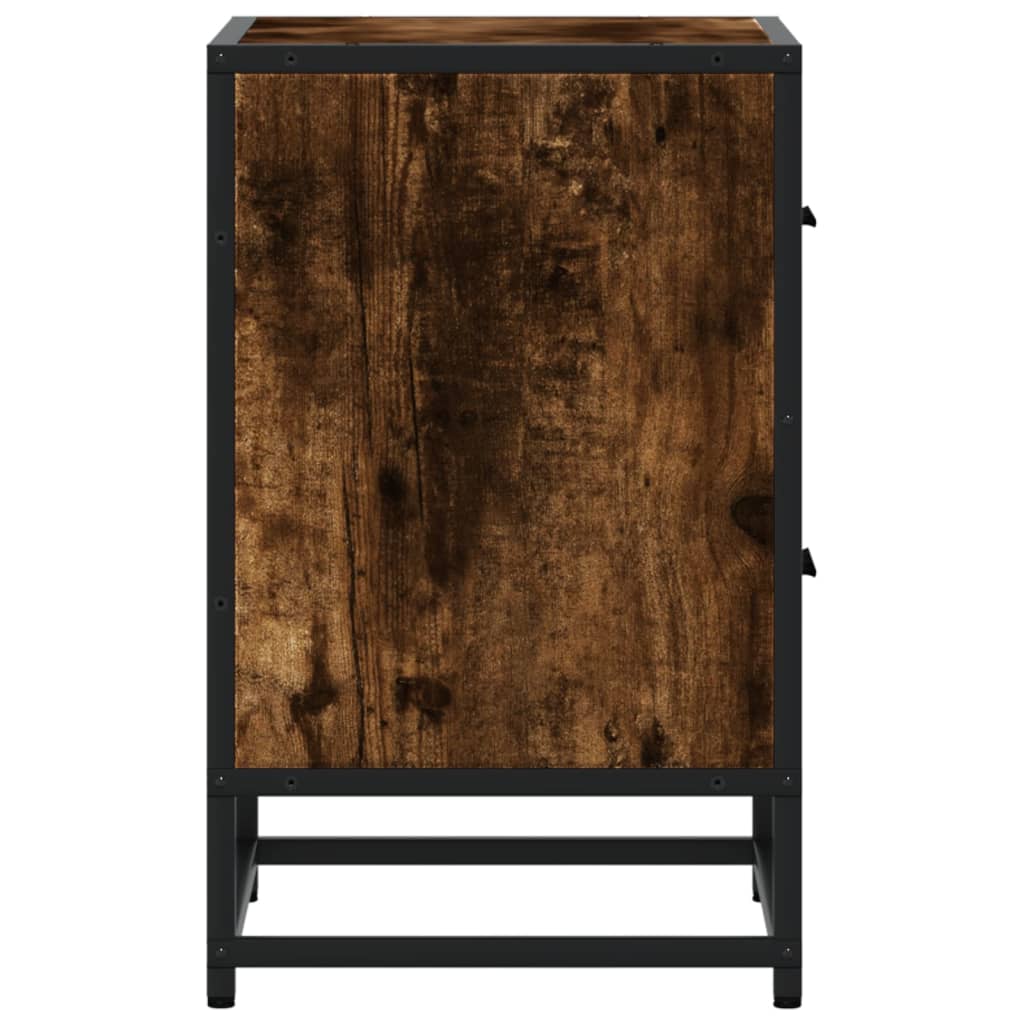Comodini Rovere Fumo 2 pz-Set di 2 Tavolino da notte 40x31x50 cm in Truciolato 800851