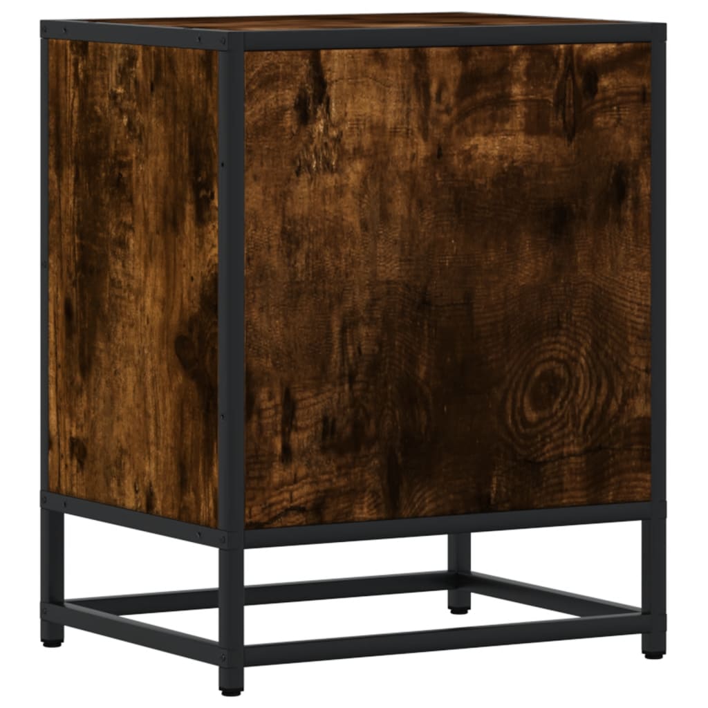 Comodini Rovere Fumo 2 pz-Set di 2 Tavolino da notte 40x31x50 cm in Truciolato 800851
