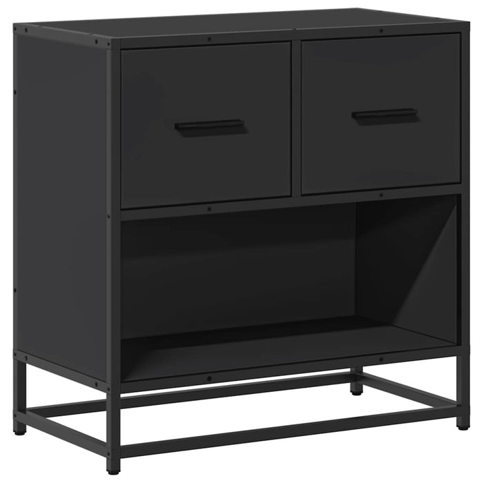 Comodino Nero 60x31x60 cm in Legno Multistrato e Metallo