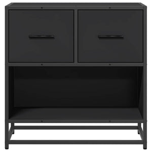 Comodino Nero 60x31x60 cm in Legno Multistrato e Metallo