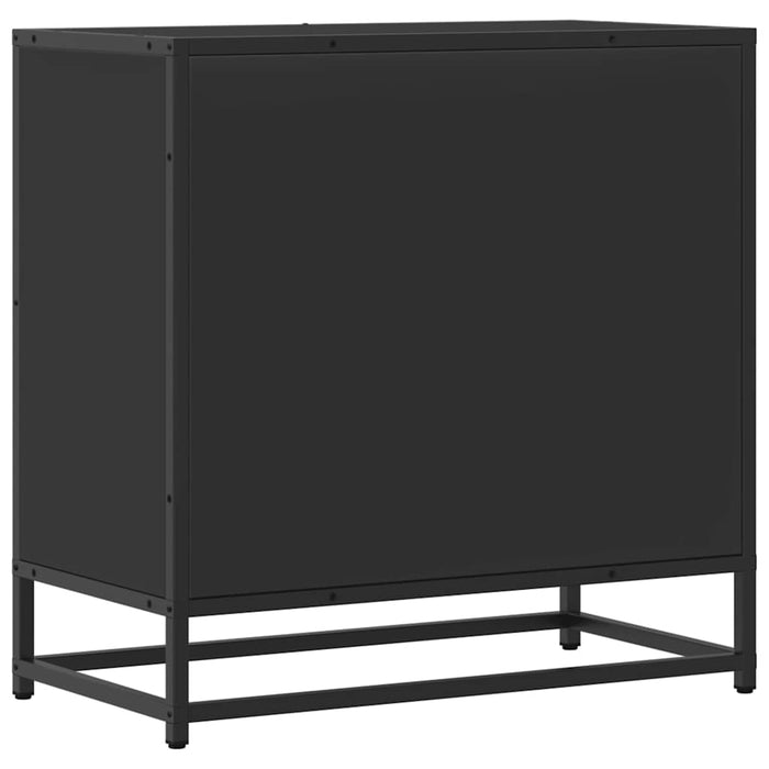 Comodino Nero 60x31x60 cm in Legno Multistrato e Metallo