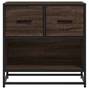 vidaXL Comodino Rovere Marrone 60x31x60 cm Legno Multistrato e Metallo