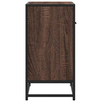 Comodino-Tavolino da notte Rovere Marrone 60x31x60 cm Legno Multistrato e Metallo