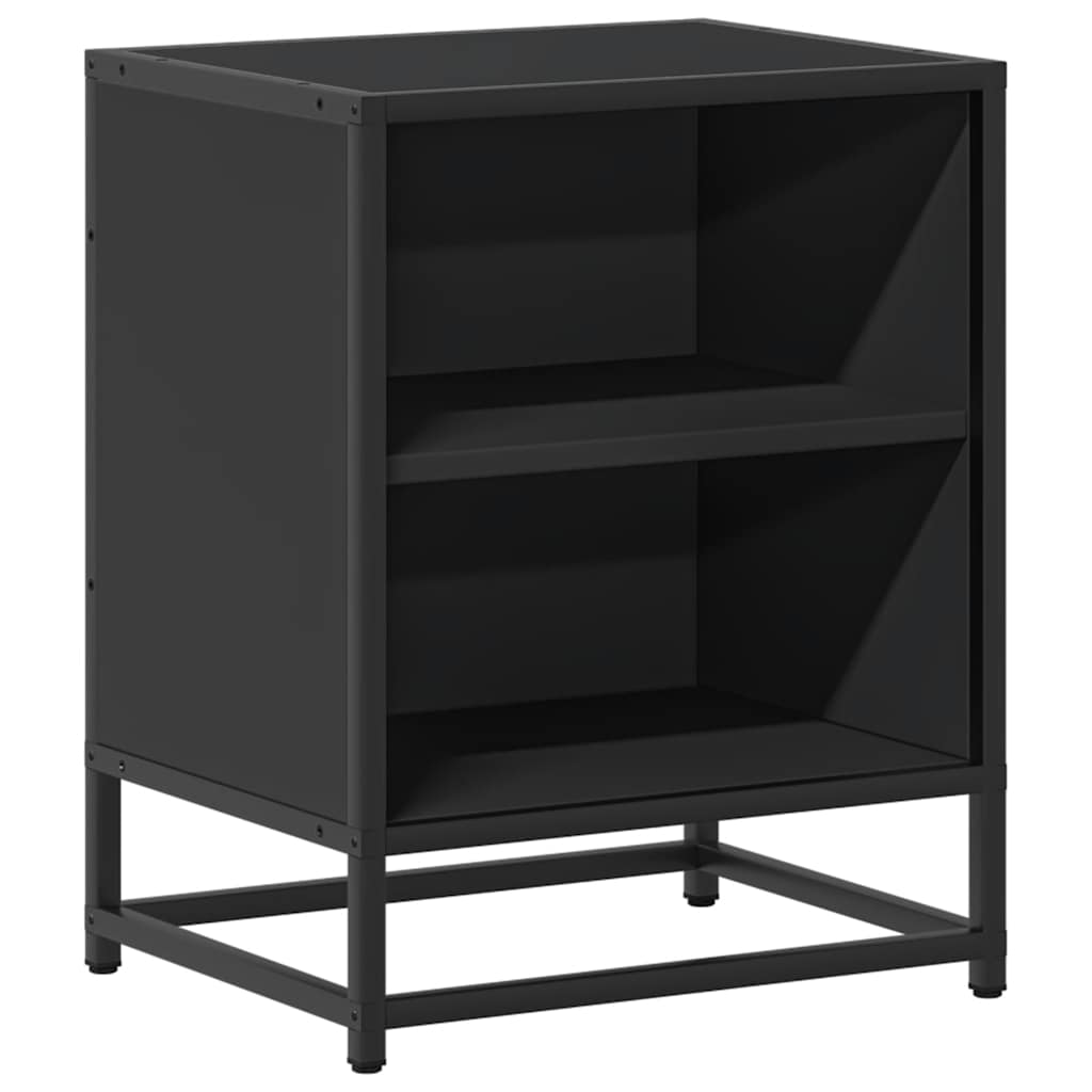 vidaXL Comodino Nero 40x31x50 cm Legno Multistrato e Metallo