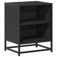 vidaXL Comodino Nero 40x31x50 cm Legno Multistrato e Metallo