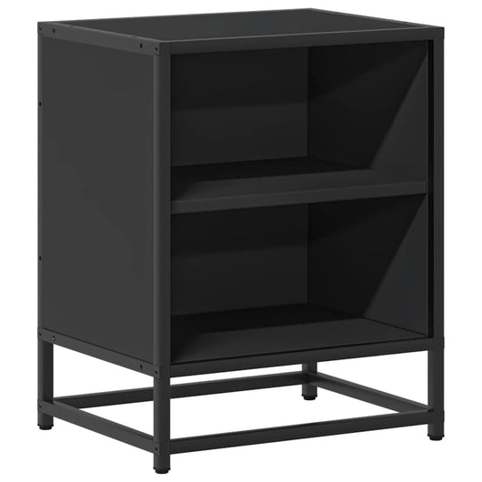 vidaXL Comodino Nero 40x31x50 cm Legno Multistrato e Metallo