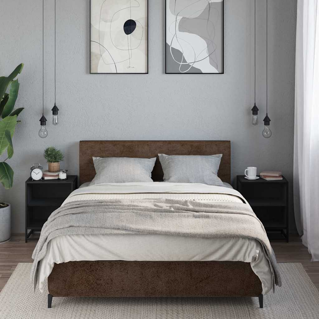 vidaXL Comodini 2 pz Neri 40x31x50 Legno Multistrato e Metallo