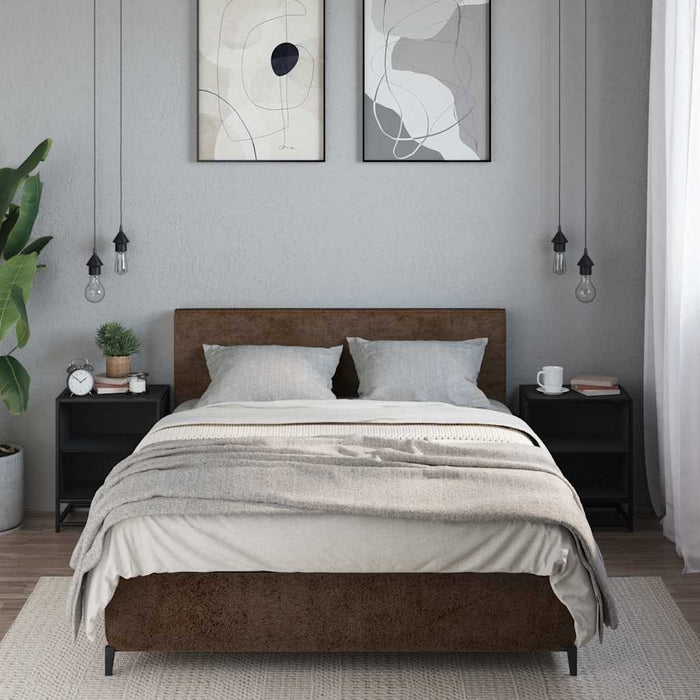 vidaXL Comodini 2 pz Neri 40x31x50 Legno Multistrato e Metallo