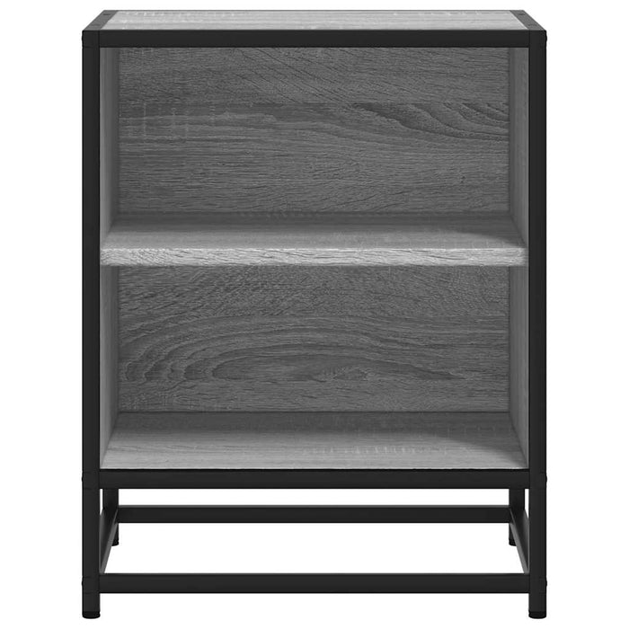 Comodino Grigio Sonoma 40x31x50 cm Legno Multistrato e Metallo