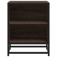 Comodino Rovere Marrone 40x31x50 cm Legno Multistrato e Metallo