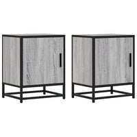 vidaXL Comodini 2pz Grigio Sonoma 40x31x50cm Legno Multistrato Metallo