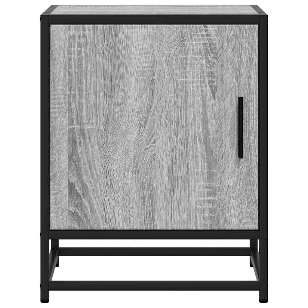 vidaXL Comodini 2pz Grigio Sonoma 40x31x50cm Legno Multistrato Metallo