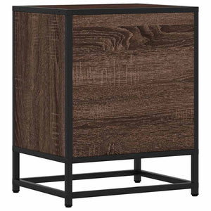 vidaXL Comodino Rovere Marrone 40x31x50 cm Legno Multistrato e Metallo