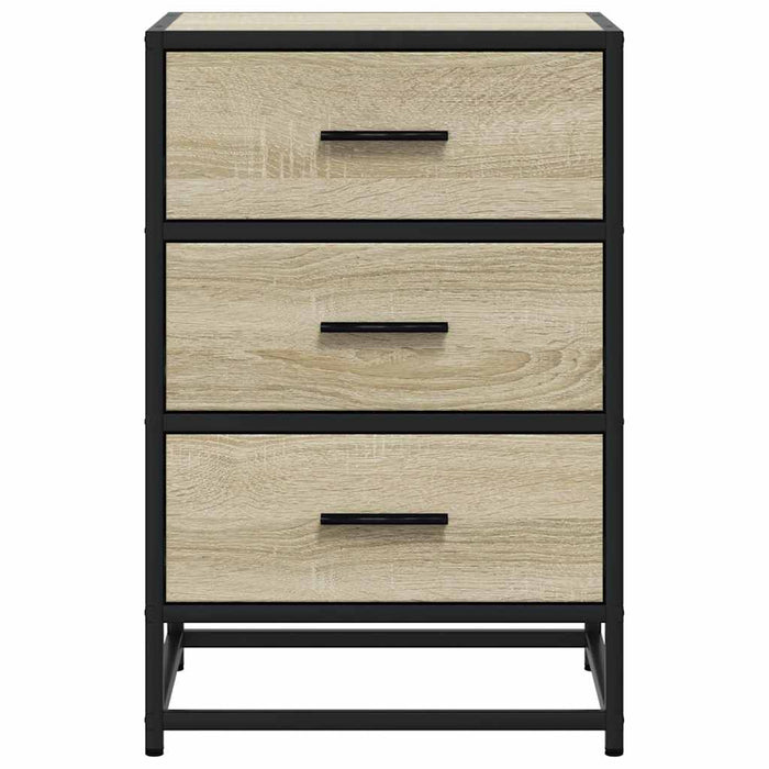 Comodino-Tavolino da notte Rovere Sonoma 40x34,5x60cm Legno Multistrato e Metallo