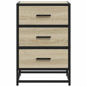 vidaXL Comodino Rovere Sonoma 40x34,5x60cm Legno Multistrato e Metallo