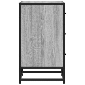 vidaXL Comodino Grigio Sonoma 40x34,5x60 cm Legno Multistrato Metallo