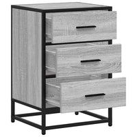 vidaXL Comodino Grigio Sonoma 40x34,5x60 cm Legno Multistrato Metallo