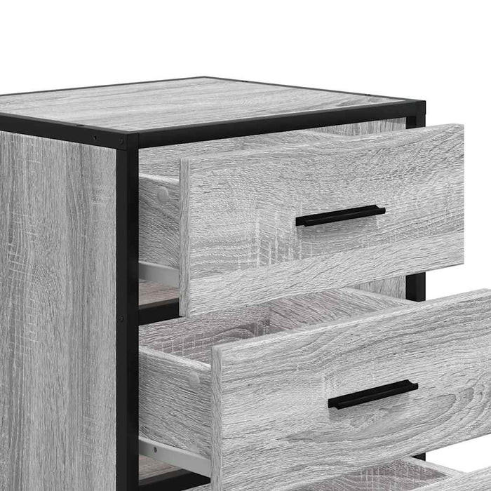 vidaXL Comodino Grigio Sonoma 40x34,5x60 cm Legno Multistrato Metallo