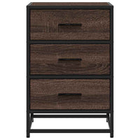 vidaXL Comodino Rovere Marrone 40x34,5x60cm Legno Multistrato Metallo