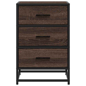 vidaXL Comodino Rovere Marrone 40x34,5x60cm Legno Multistrato Metallo