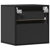 Comodino a Muro Nero 40x31x39,5 cm