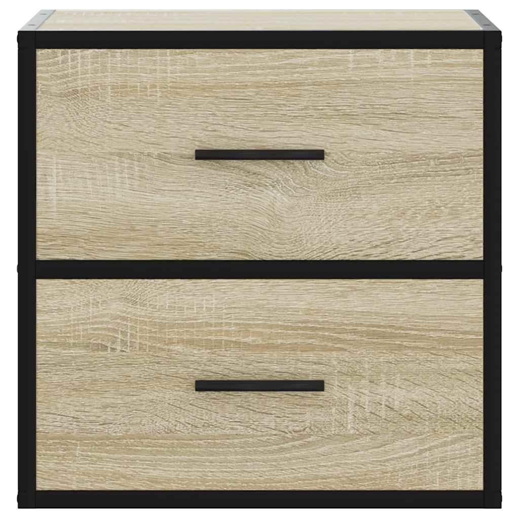 Comodino a Muro-Tavolino da notte sospeso Rovere Sonoma 40x31x39,5 cm 267244