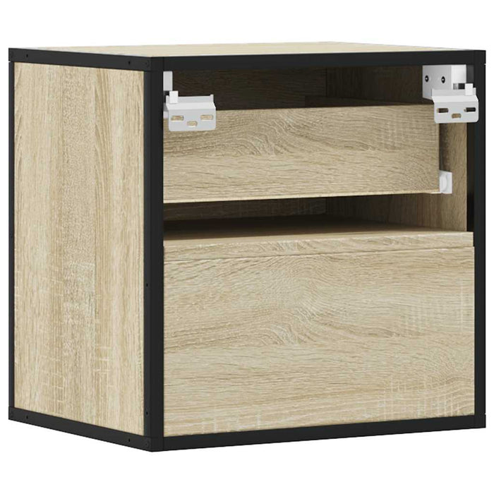Comodino a Muro-Tavolino da notte sospeso Rovere Sonoma 40x31x39,5 cm 267244