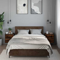 vidaXL Comodini a Muro 2 pz Rovere Fumo 40x31x39,5 cm