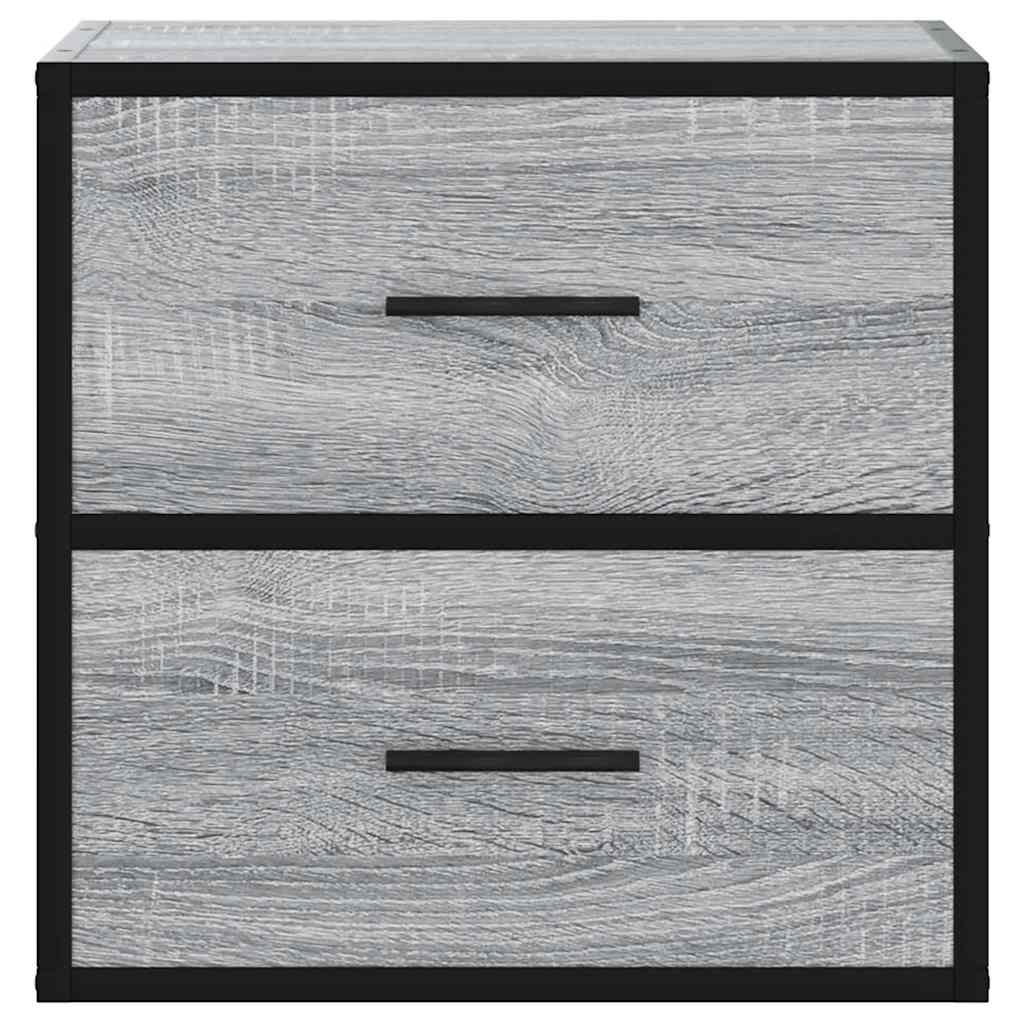 Comodino a Muro-Tavolino da notte sospeso Grigio Sonoma 40x31x39,5 cm 892970