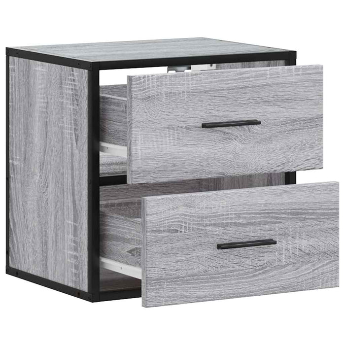 Comodini a Muro 2 pz-Set di 2 Tavolino da notte Grigio Sonoma 40x31x39,5 cm 359171
