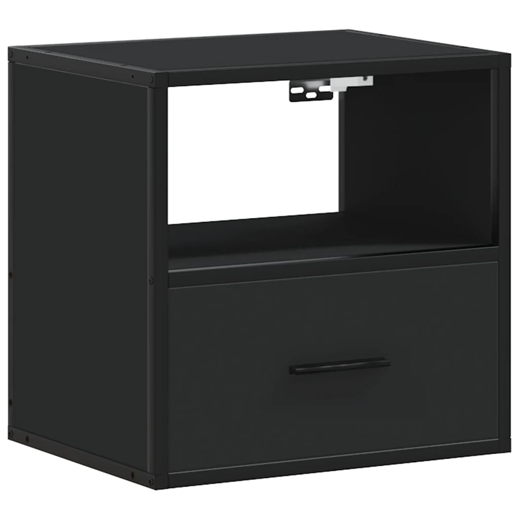 vidaXL Comodino a Muro Nero 40x31x39,5 cm