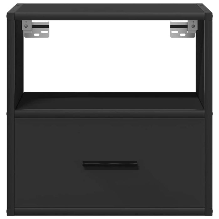vidaXL Comodino a Muro Nero 40x31x39,5 cm